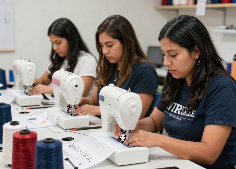 emprendimiento de latinos, con personal latino, produciendo en masa con produccion automatizada.