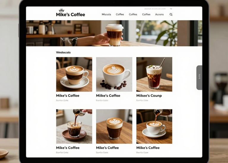 Before and after images showing a website transformed with clean design and improved navigation