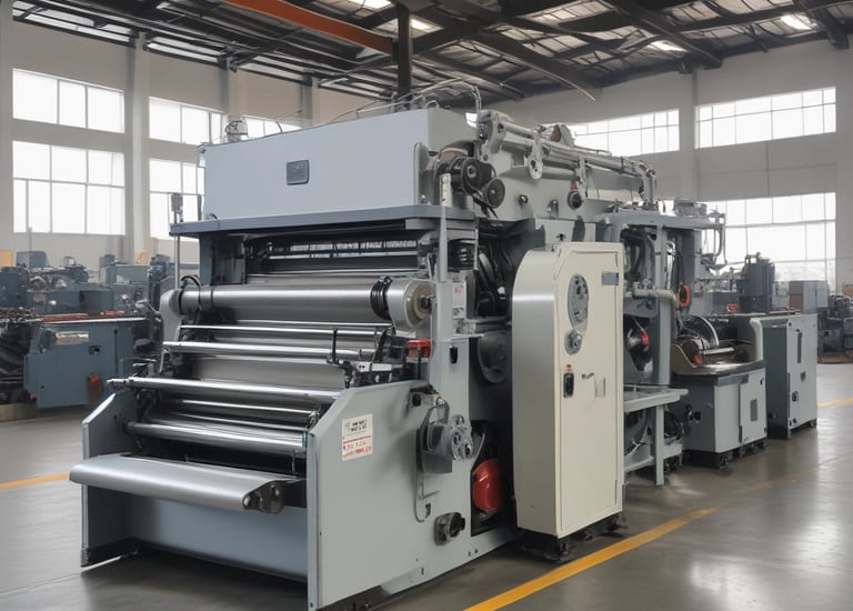 Stacks of sturdy paper bags ready for shipment on a wooden table.