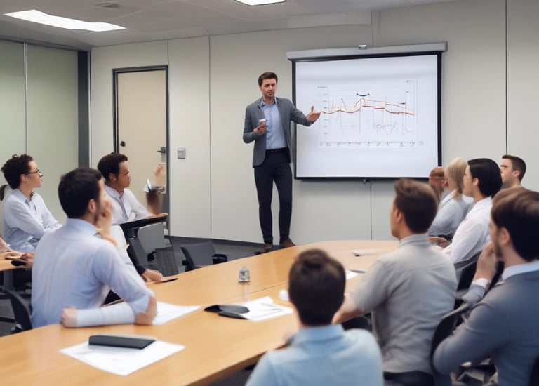 a man riding a skateboard down a street next to tall buildings