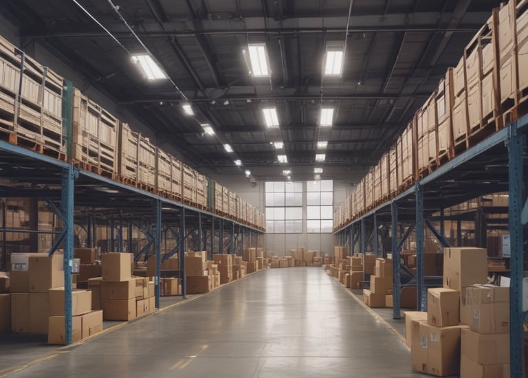 A sleek workspace with sewing machines and recycled fabric swatches in black and grey.