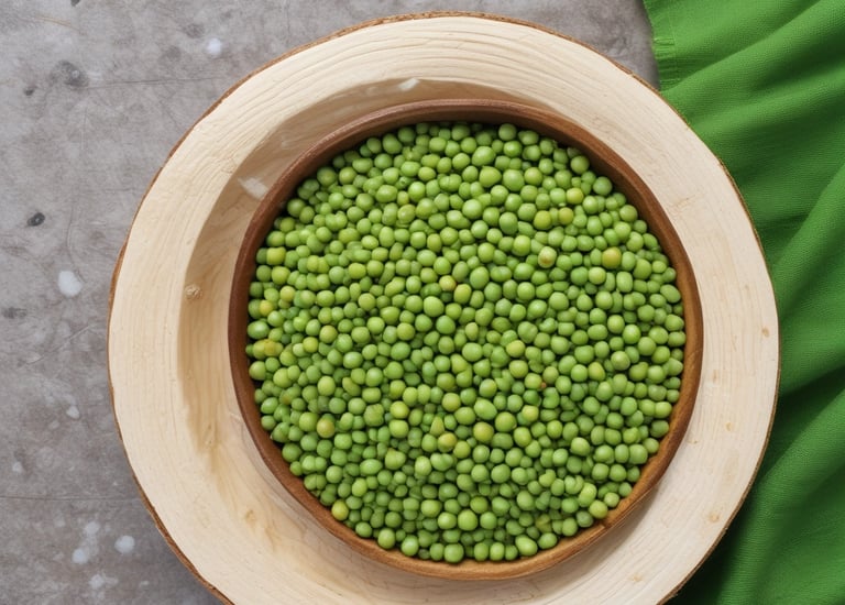 Close-up of fresh, vibrant pulses neatly arranged in rustic sacks.