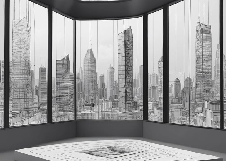 Construction workers collaborating on a large industrial project.