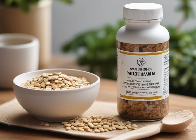 Close-up of natural skincare products arranged on a linen cloth.