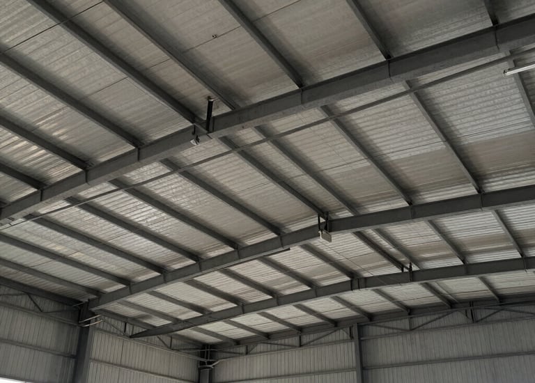 Detailed view of hooks and washers used in roofing applications on a marsala-colored background.