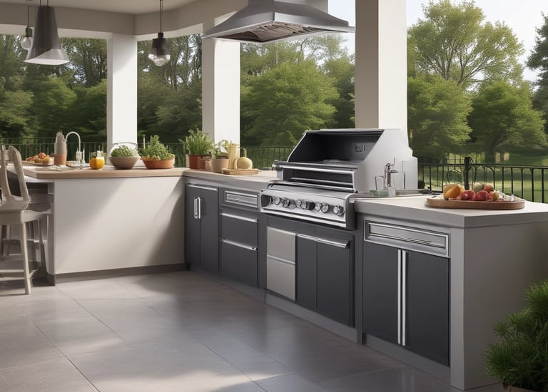 apoleon outdoor kitchen delivered to Bournemouth garden.