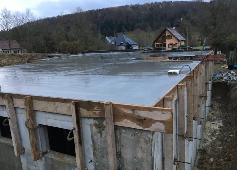 béton avec coffrage