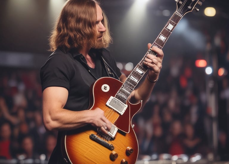 Hand holding a guitar pick shaped like a mechanical gear.