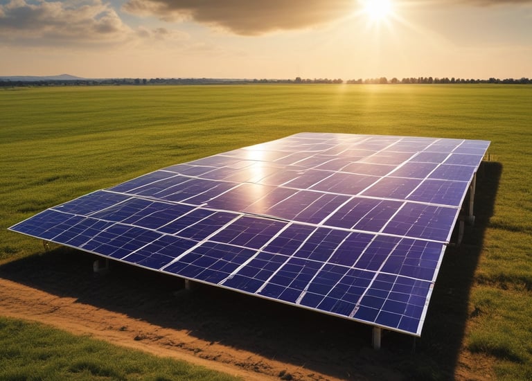 A serene farmland showcasing organic crops thriving under soft morning light.