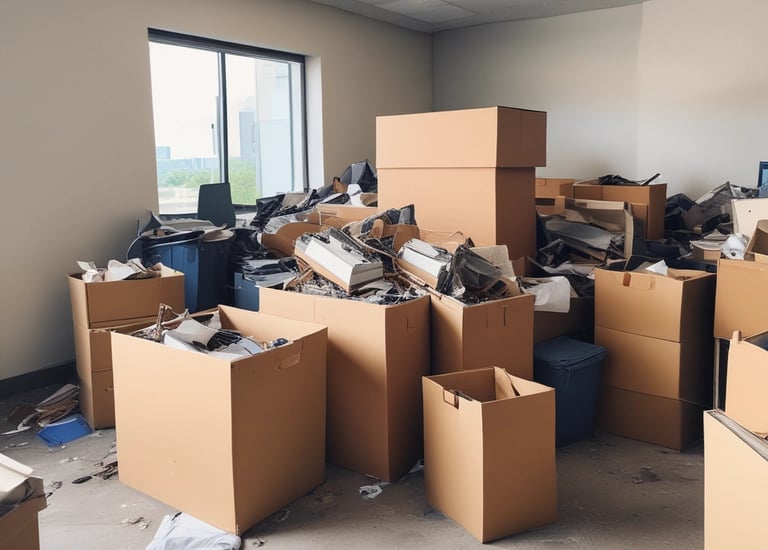 Team members loading furniture and boxes into a truck outside a residential home.