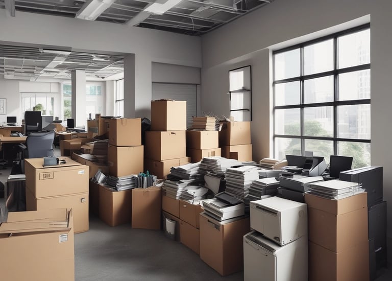 A clean office space after a thorough junk removal session.