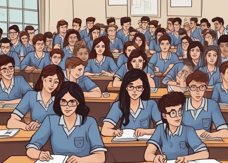 A group of young interns collaborating on a data analysis project in a modern office.