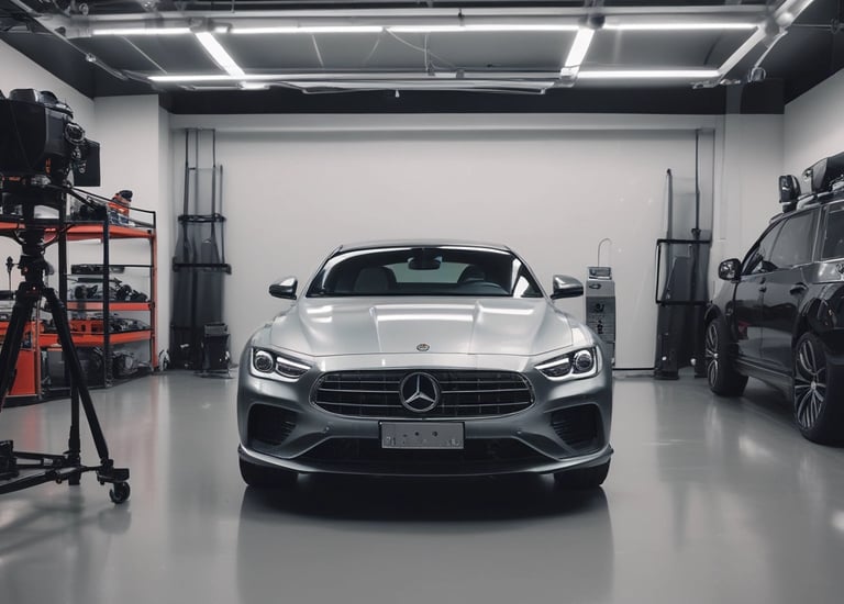 Close-up of influencer hands holding keys to a high-end sports car.