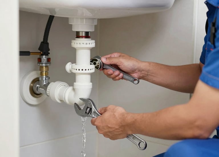 Team of Arayan Rooter professionals working on outdoor drainage system in Bekasi.