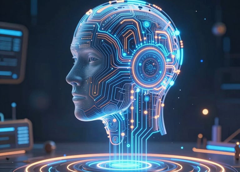 Agricultural drones flying over lush green fields at sunrise.