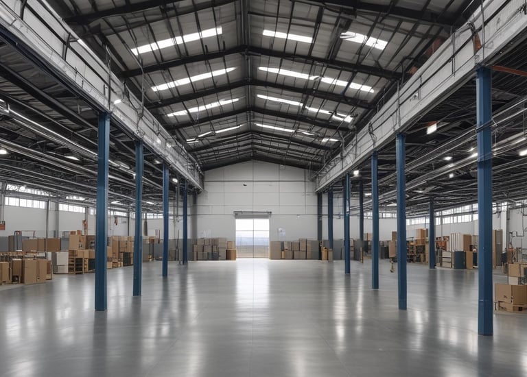 Elegant commercial space with modern interior design and lighting.