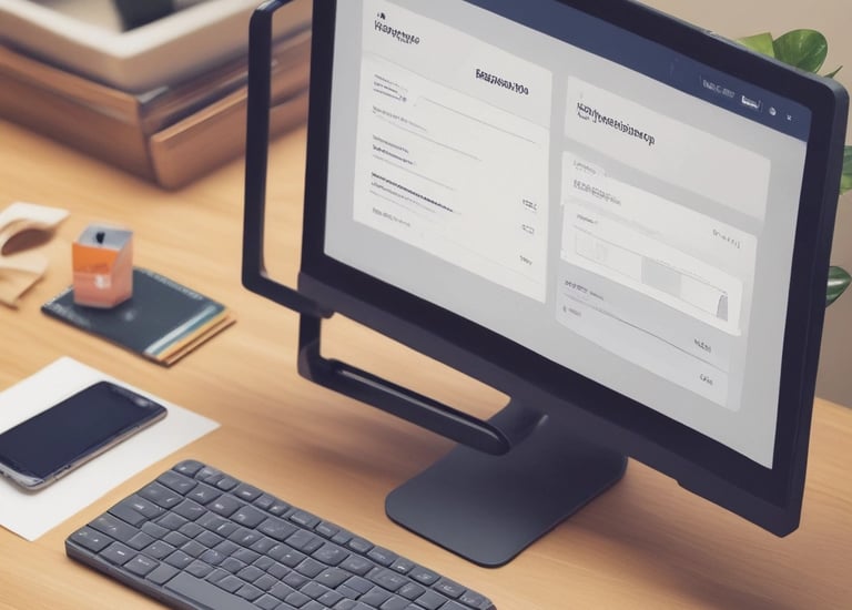 Modern office workspace with African entrepreneurs collaborating on fintech software.