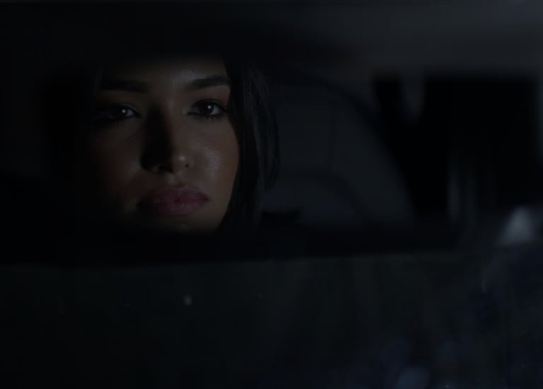 Hero still from P.O.V short film featuring Sadiya Ismail, with Daniel da Trindade as Assistant Director.