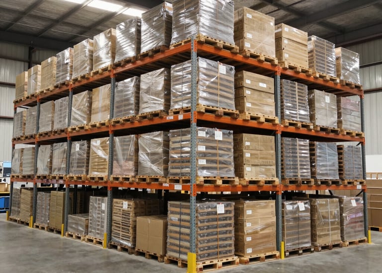Workers efficiently loading pallets onto a truck marked with 'dots. logistics b.v.' logo.