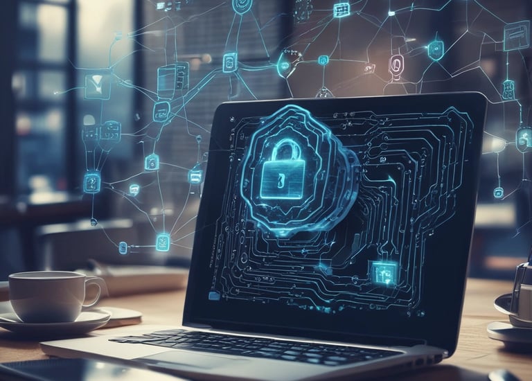 Students engaging with interactive educational software on laptops in a modern classroom.