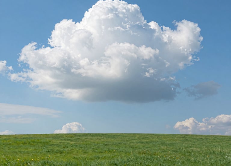 Close-up of AI chips with a backdrop of wind turbines.