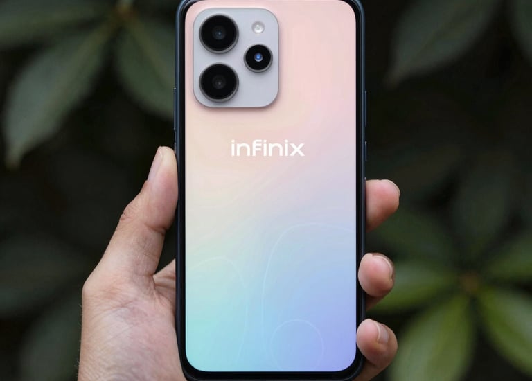 Person using Infinix phone smoothly navigating apps