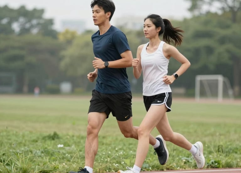 Soft sunlight filtering through tall trees, casting warm shadows on the forest floor.