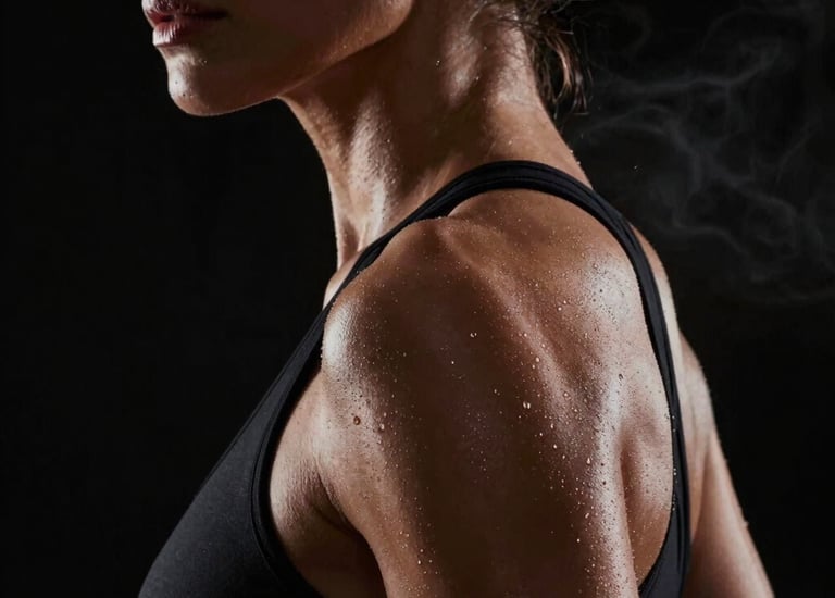 Six friends jumping joyfully on a grassy hill.