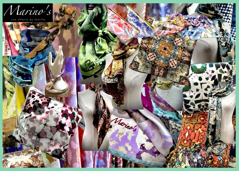 Marino's - une affaire de famille - Accessoires mode - collections foulard soie - artisanat - art 