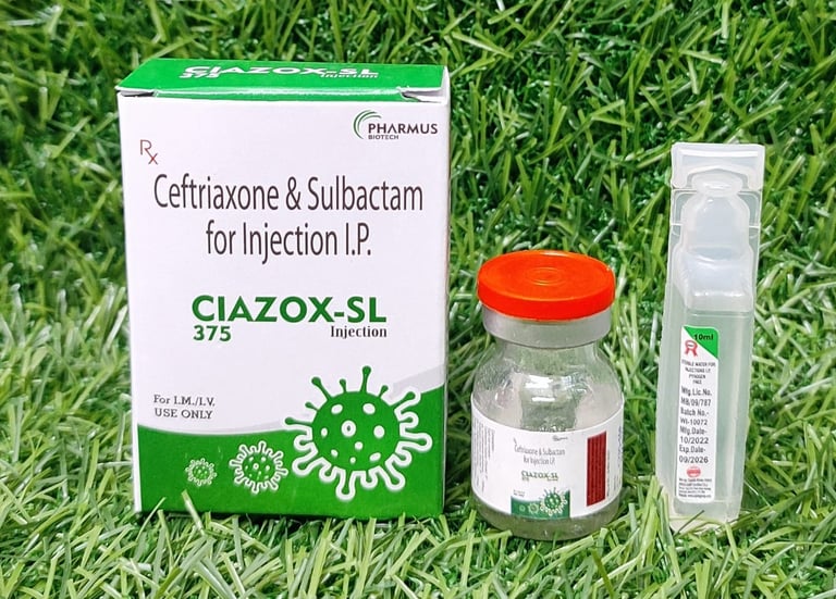 Ceftriaxone & Sulbactam for Injection I.P. (CIAZOX-SL 375)