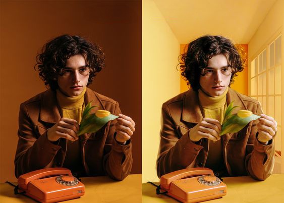 man wearing brown color correction 