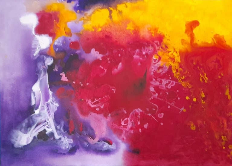 Tableau abstrait contemporain – Couleurs et textures – Jacqueline Poitevin – Collectionneurs d’art