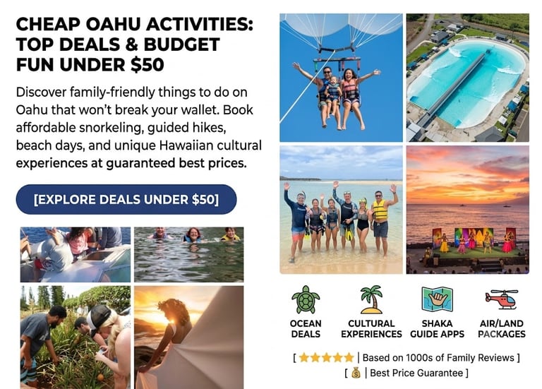Family parasailing in Waikiki Honolulu under $50 budget Oahu activities