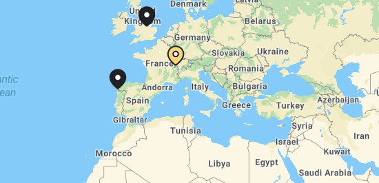 Ou sont les membres du Groupe Fantine aime Herbalife sur la carte