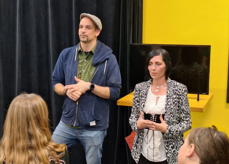 Fear Fame Arts Foundation instructors leading a hands-on creative workshop.