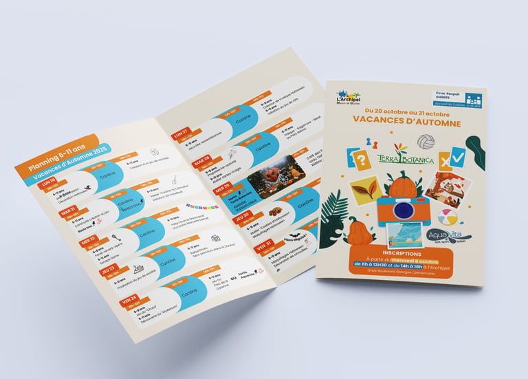 Supports de communication - Programme vacances- L'archipel - Angers - Amy Atelier Graphique