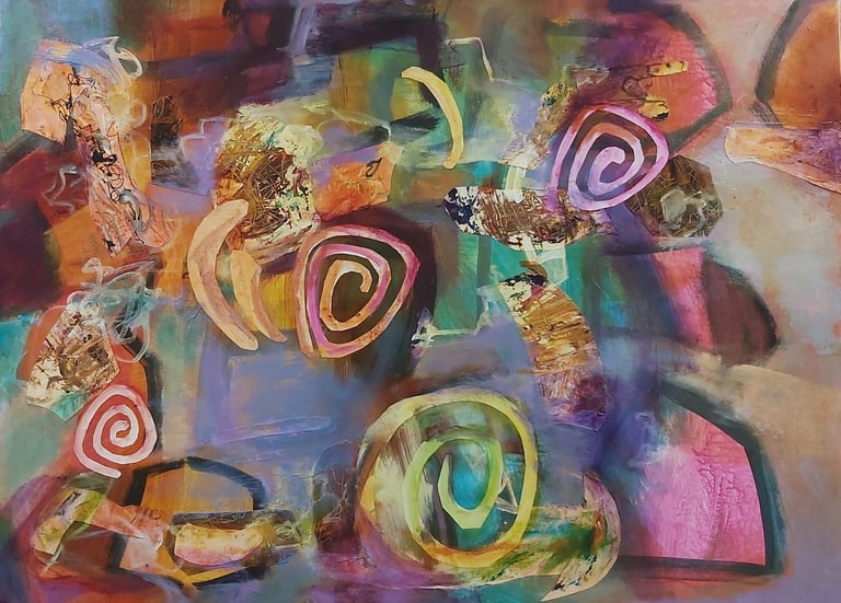 ROSE GARDEN - acrylic painting by Paulette Melanson