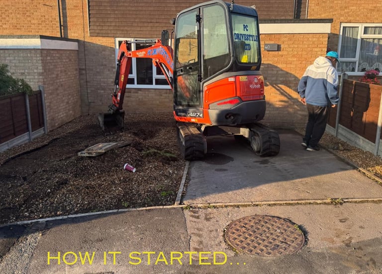 Before image of a driveway in Bedford