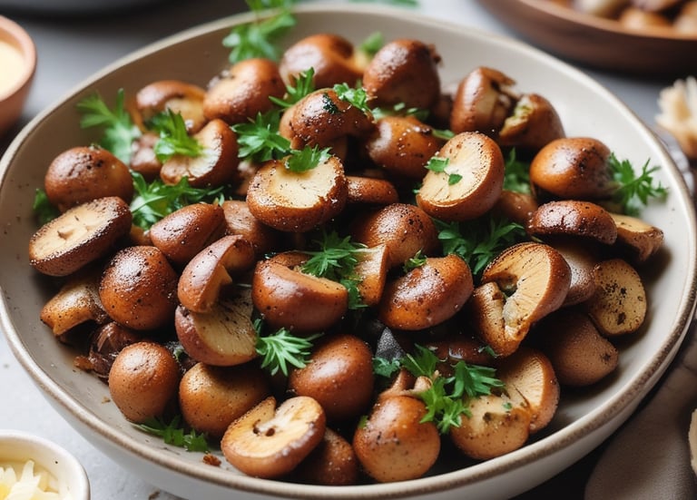 crispy parmesan garlic mushrooms