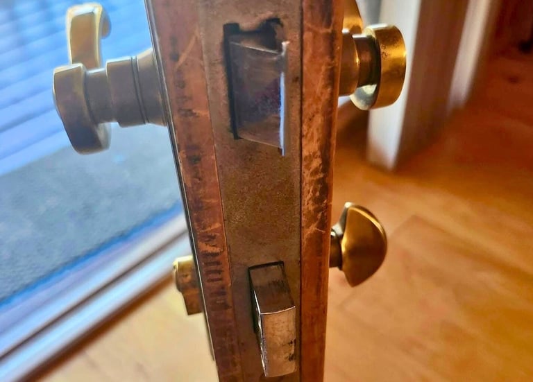 Door lock deadbolt representing residential locksmith service in Burnsville, NC