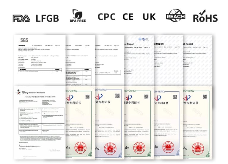 Product certificates to prove that the product meets international standards