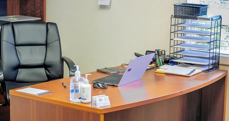 Desk inside Idaho Bonding Company Bail Bonds main office in Boise Idaho