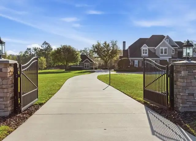 Freshly pressure washed driveway in Alachua Florida