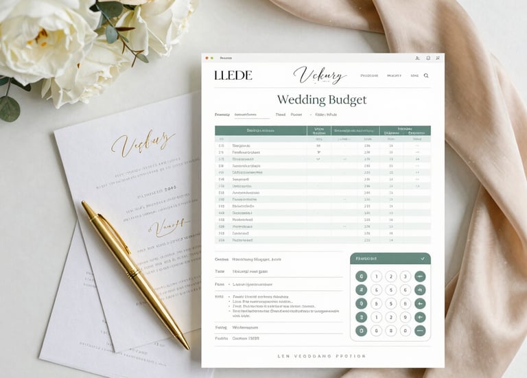 Overhead shot of a seating chart with elegant calligraphy and floral decorations.