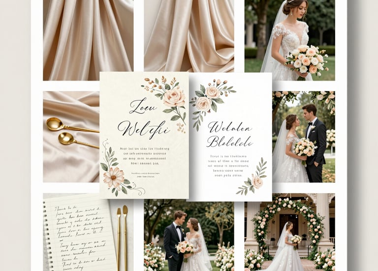 Overhead shot of a seating chart with elegant calligraphy and floral decorations.