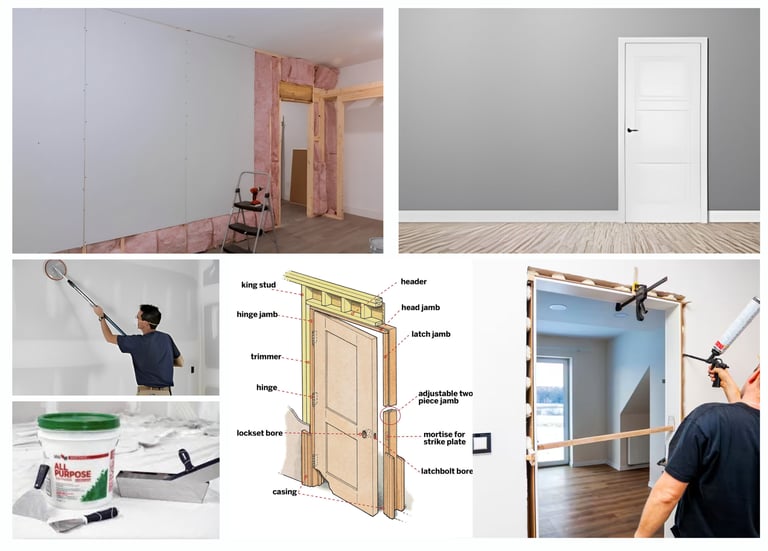 a man is painting a wall in a room