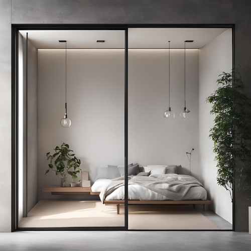 Drzwi przesuwne z jednym szkłem