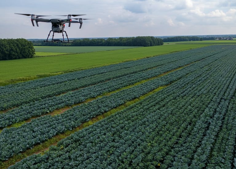 Campo fumigación Dron