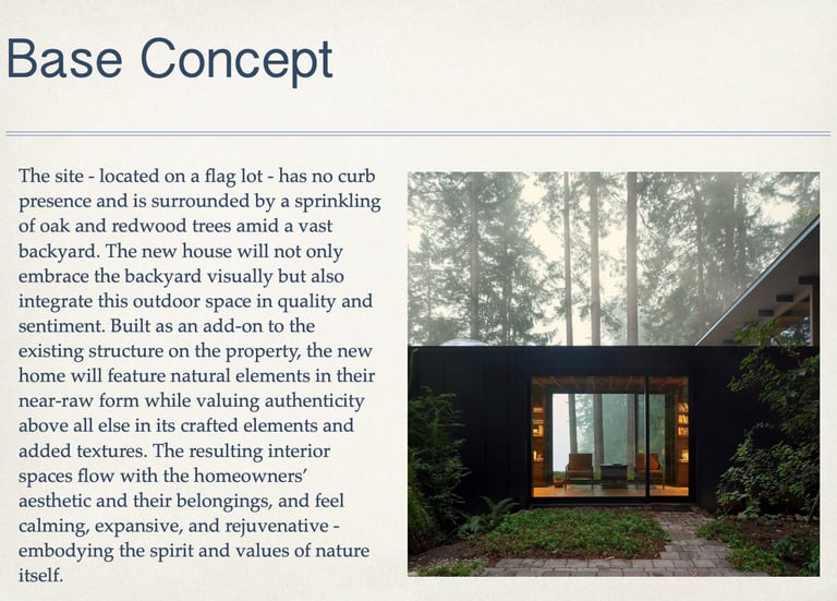 a home in nature with trees and filtered light