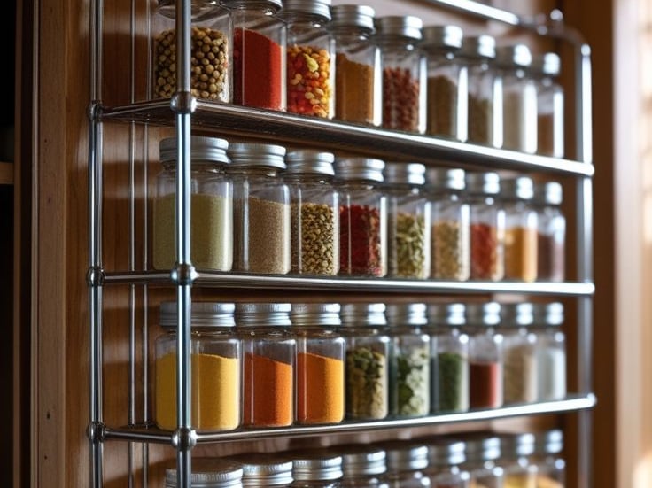 cabinet door spice storage hidden kitchen
